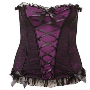 NWT Torrid Purple/Black Lacey Lace Up Corset | 1X